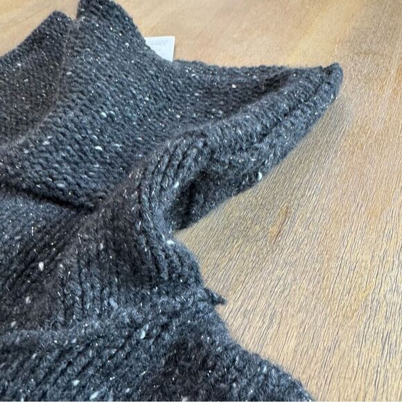 Gran Sasso Cashmere Chunky Knit Sweater 42/Small Cowl‎ Neck 3/4 Sleeve Gray - Picture 14 of 15